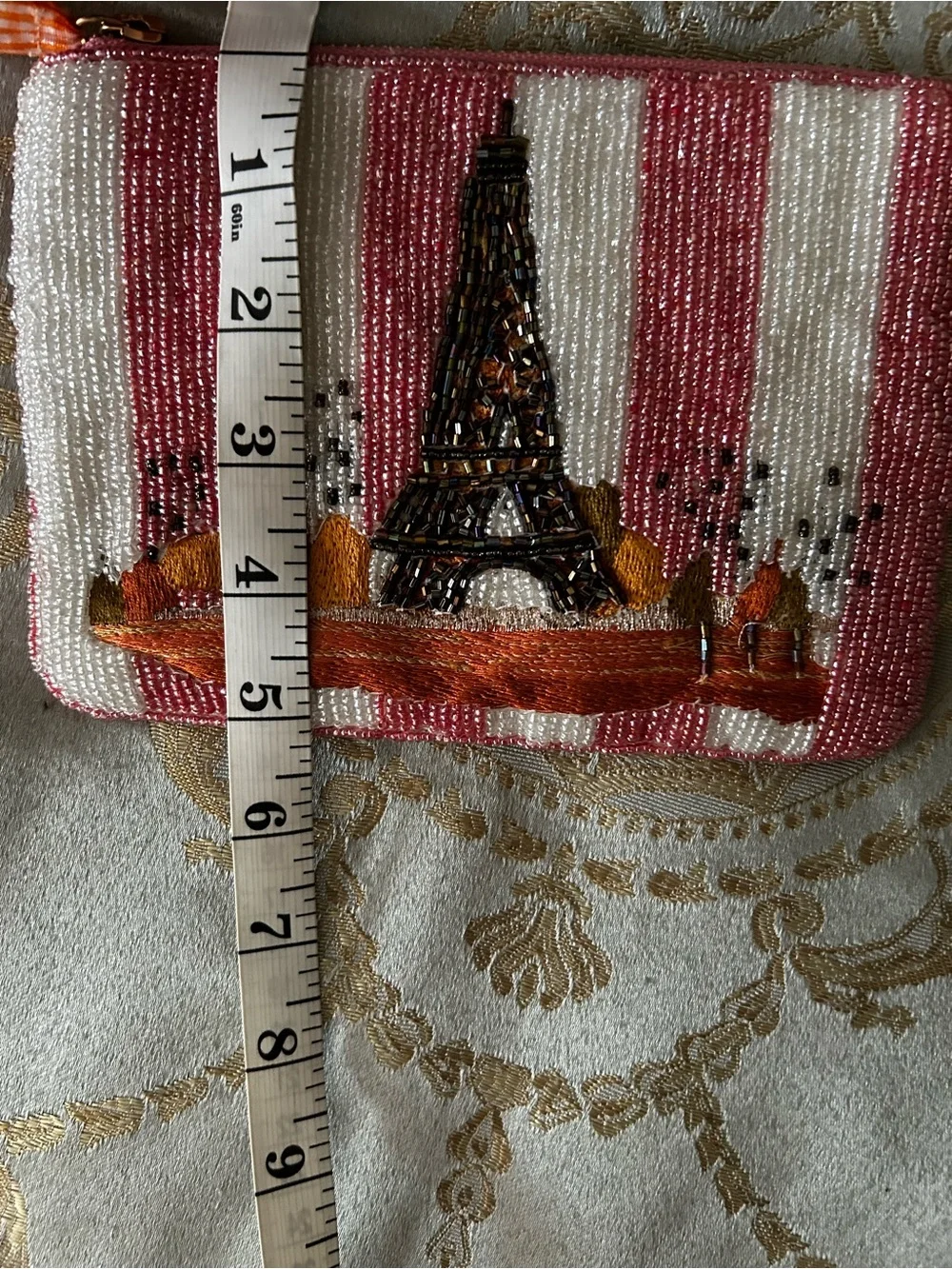 Anthropologie Beaded Eiffel Tower Pouch